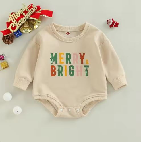 Christmas Outfit Romper Sweatshirt Baby Toddler 3 - 18 Months - Skaldo & Malin