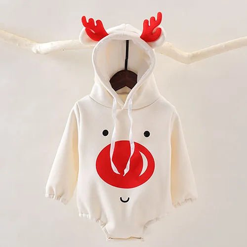 Hooded Reindeer Long Sleeve Romper Set Baby Toddler 3 - 24 Months - Skaldo & Malin