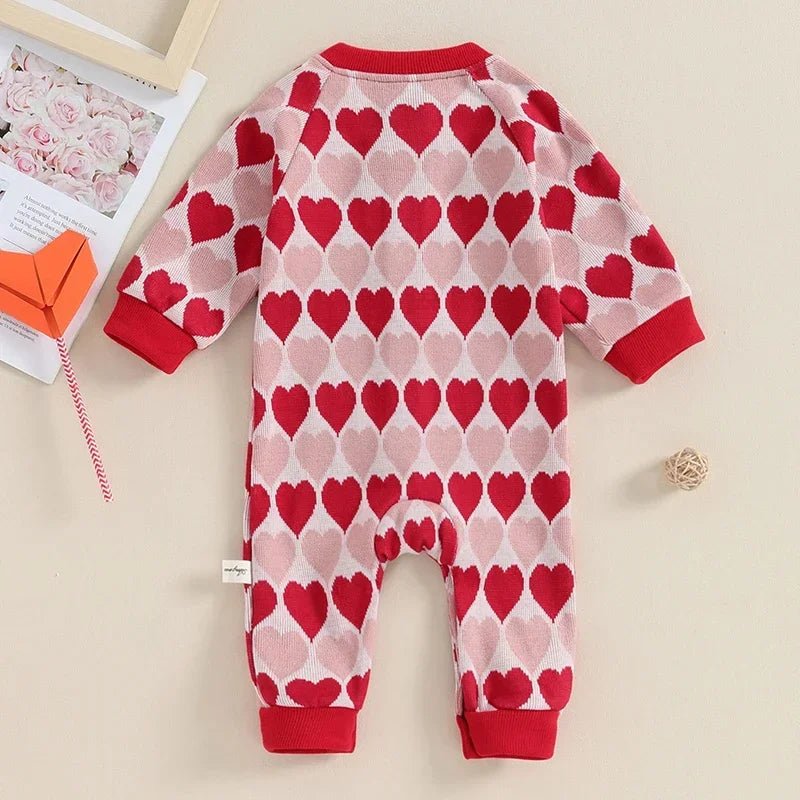 Long Sleeves Hearts Button Down Jumpsuit - Skaldo & Malin