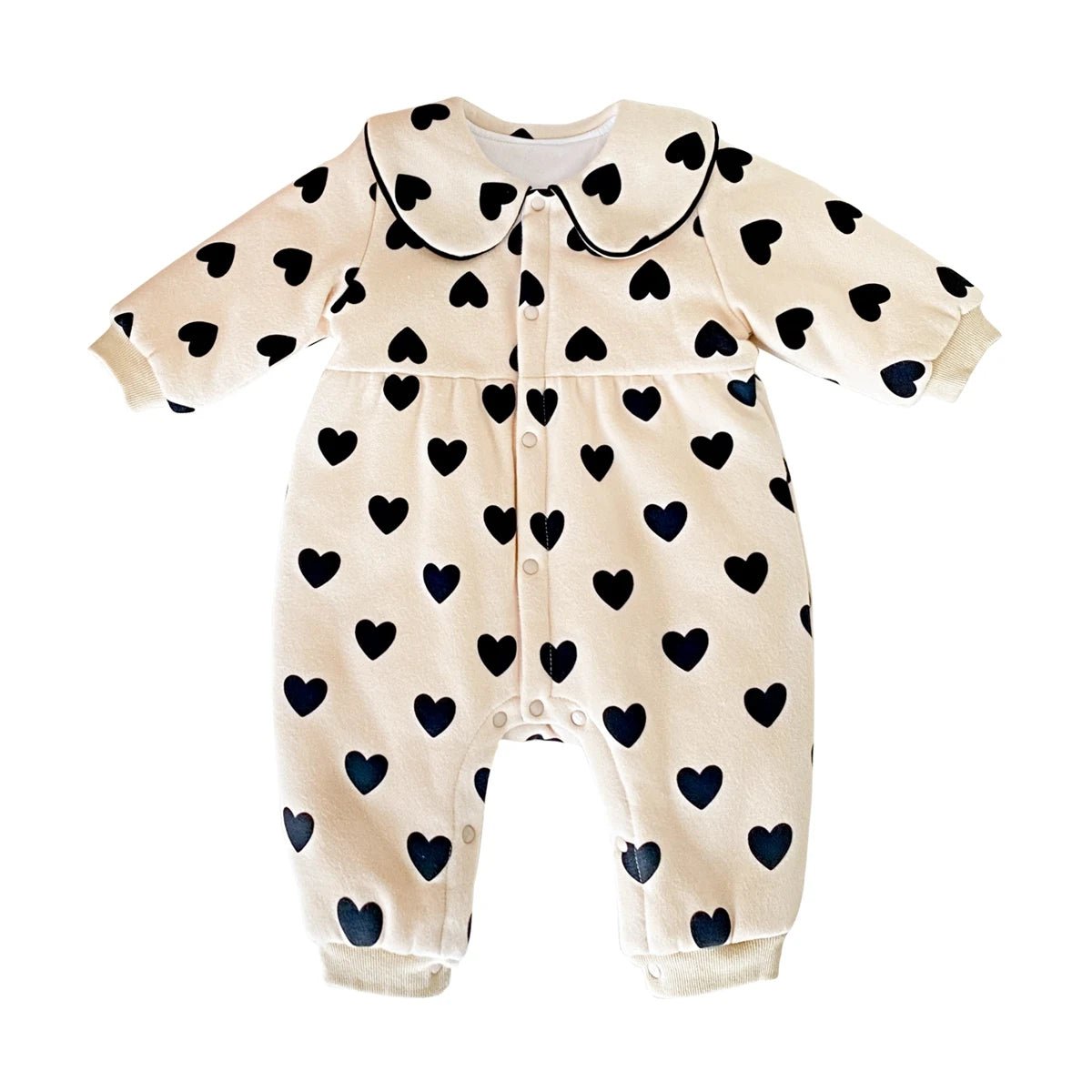 Long Sleeves Hearts Collared Jumpsuit - Skaldo & Malin