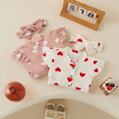 Long Sleeves Hearts Jumpsuit & Bow Knot - Skaldo & Malin