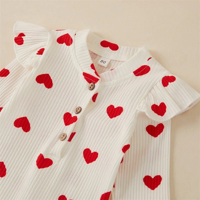 Long Sleeves Hearts Jumpsuit & Bow Knot - Skaldo & Malin