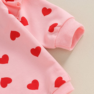 Long Sleeves Hearts Romper & Headband Set - Skaldo & Malin