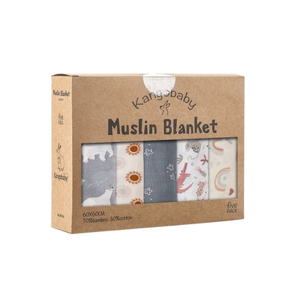 Muslin Bamboo Cotton Blanket 5 - Pack Set - Skaldo & Malin