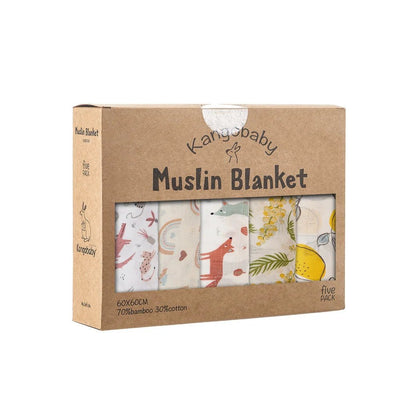 Muslin Bamboo Cotton Blanket 5 - Pack Set - Skaldo & Malin