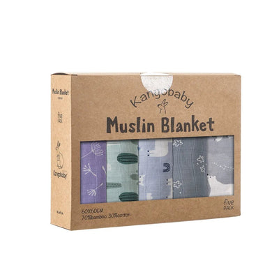 Muslin Bamboo Cotton Blanket 5 - Pack Set - Skaldo & Malin