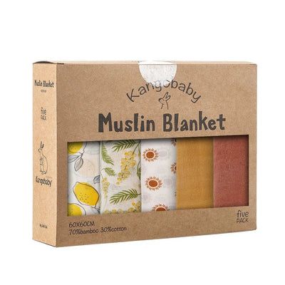 Muslin Bamboo Cotton Blanket 5 - Pack Set - Skaldo & Malin