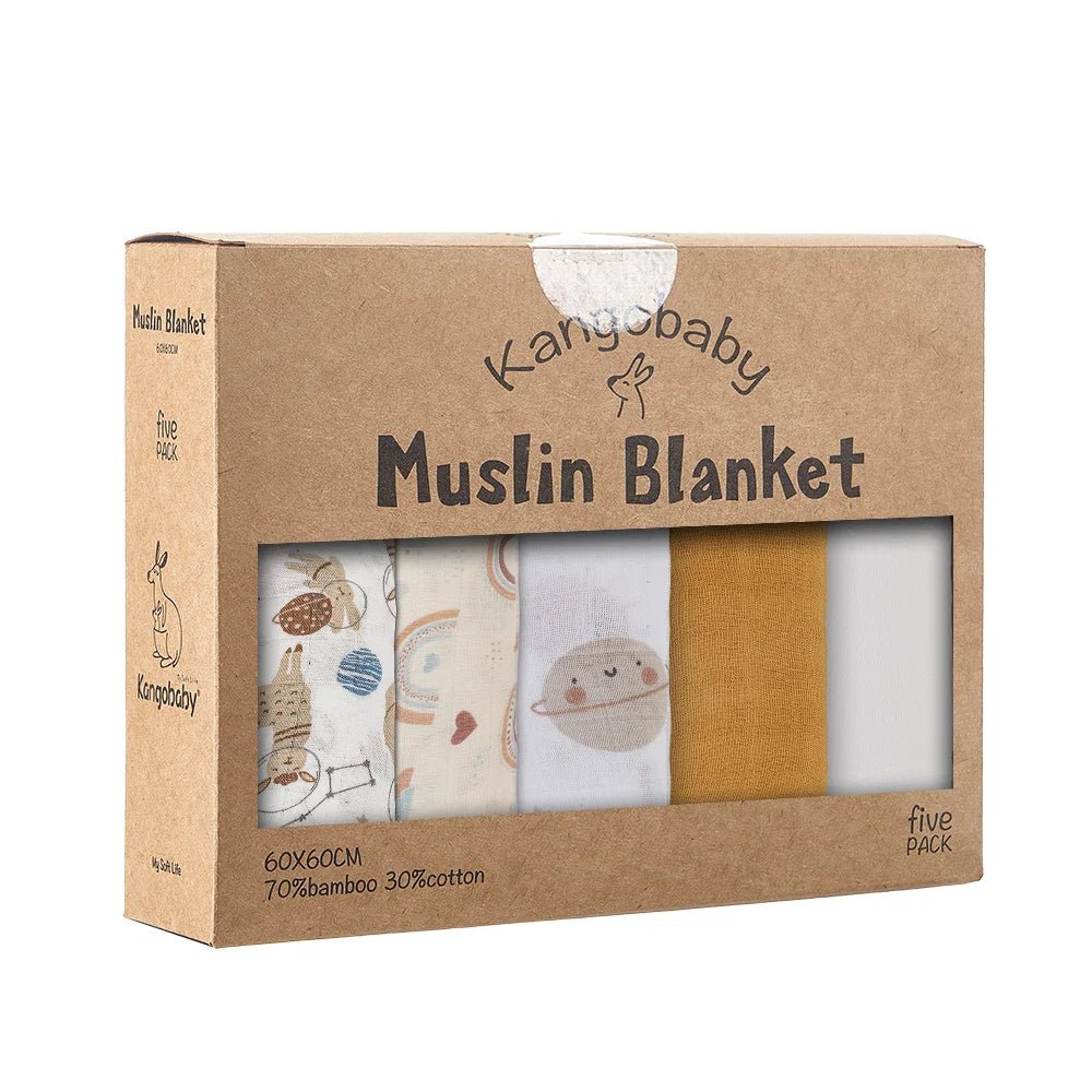 Muslin Bamboo Cotton Blanket 5 - Pack Set - Skaldo & Malin