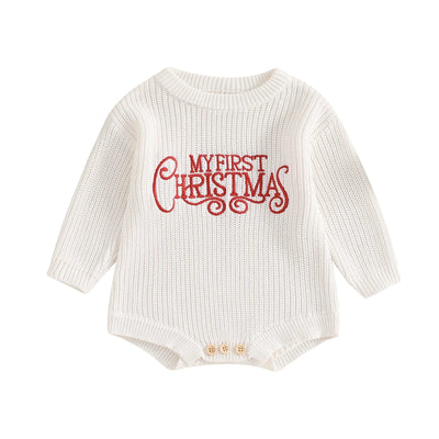 My First Christmas Long Sleeve Knitted Romper Baby Toddler 3 - 18 Months - Skaldo & Malin