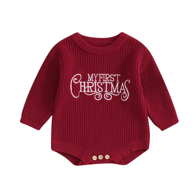 My First Christmas Long Sleeve Knitted Romper Baby Toddler 3 - 18 Months - Skaldo & Malin