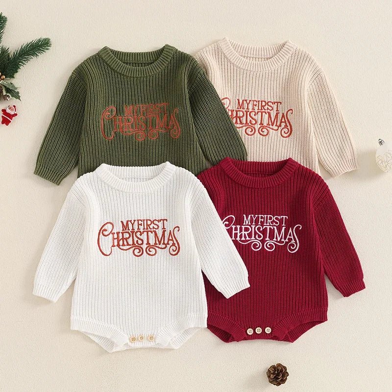 My First Christmas Long Sleeve Knitted Romper Baby Toddler 3 - 18 Months - Skaldo & Malin