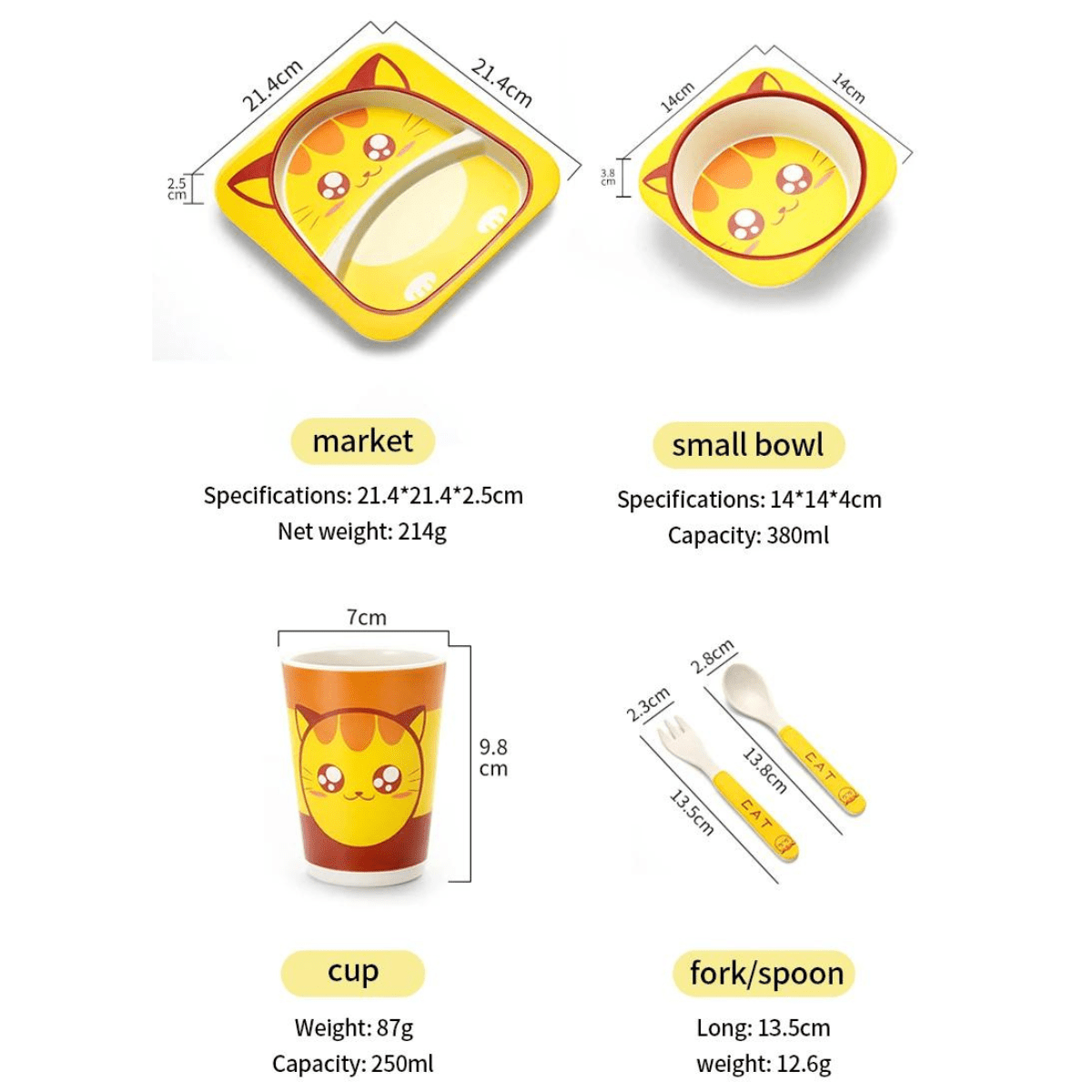 Natural Bamboo Toddler Feeding Set - Skaldo & Malin