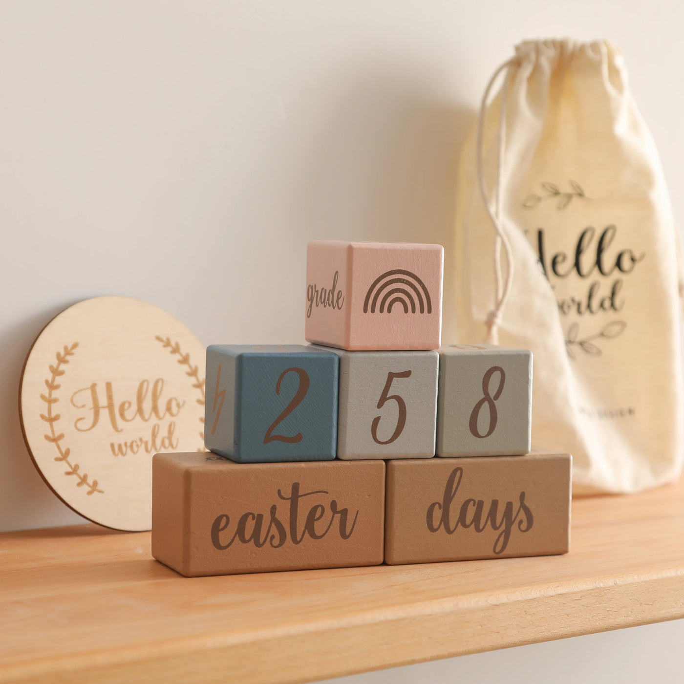 Newborn Firsts Wooden Squares Milestone - Skaldo & Malin