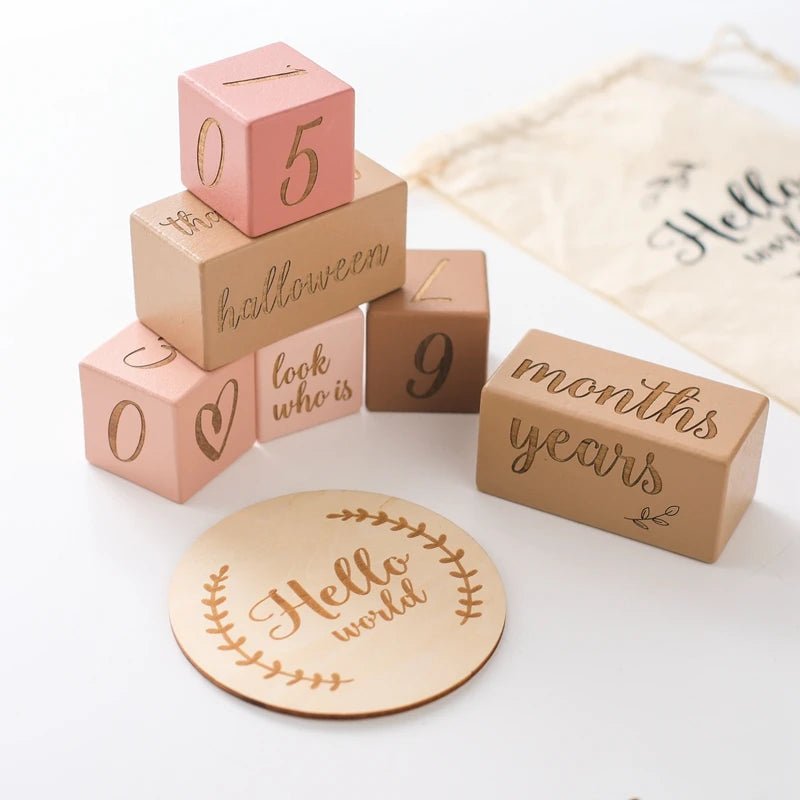 Newborn Firsts Wooden Squares Milestone - Skaldo & Malin