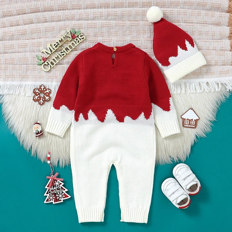 Reindeer Knitted Long Sleeve Jumpsuit & Hat Set Baby Toddler 0 - 18 Months - Skaldo & Malin