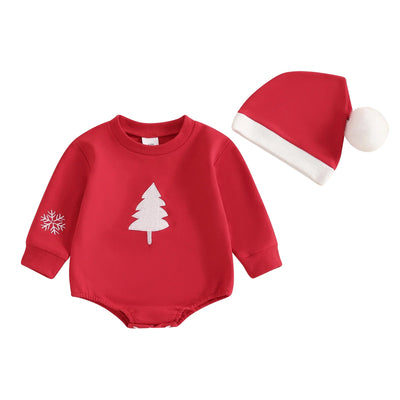 Santa Long Sleeve Romper & Hat Set Baby Toddler 0 - 12 Months - Skaldo & Malin