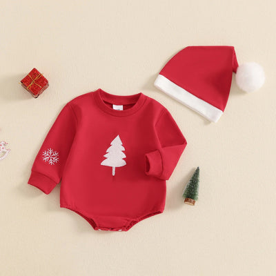 Santa Long Sleeve Romper & Hat Set Baby Toddler 0 - 12 Months - Skaldo & Malin