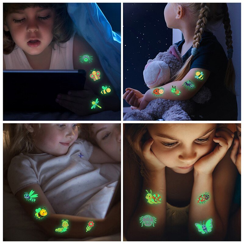 Luminous Tattoo Stickers Halloween Christmas Toddler Kid 2-10 Years Old - Skaldo & Malin