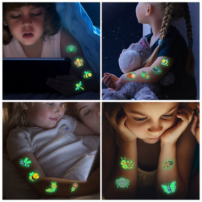 Luminous Tattoo Stickers Halloween Christmas Toddler Kid 2-10 Years Old - Skaldo & Malin